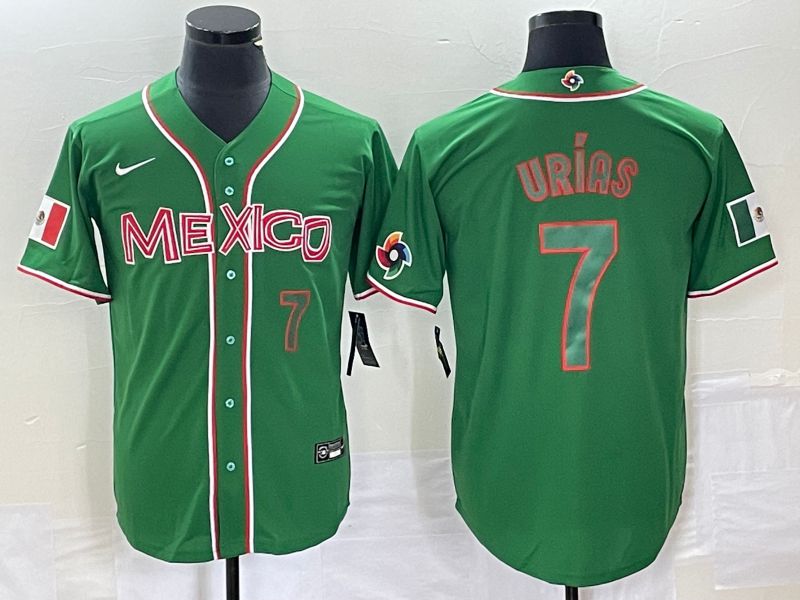 Men 2023 World Cub Mexico 7 Urias Green green Nike MLB Jersey10